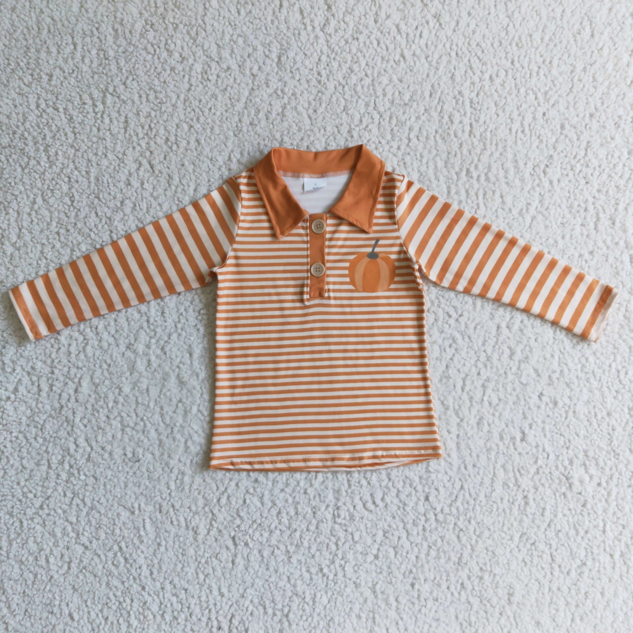 BT0039 orange pumpkin baby boy clothes halloween shirt