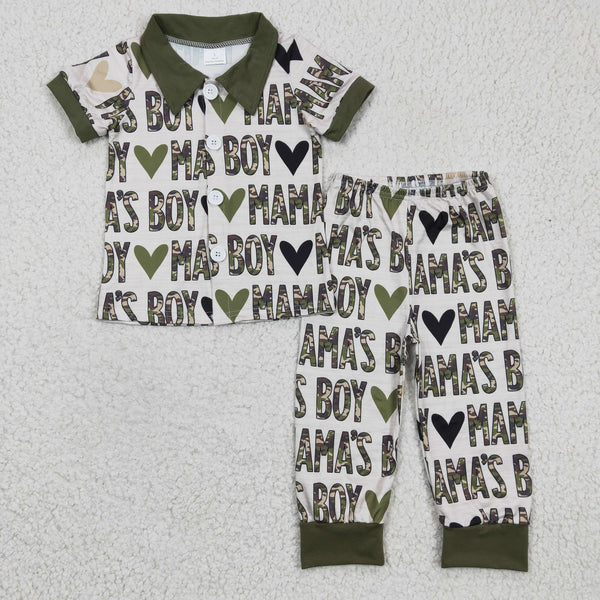 BSPO0044 baby boy clothes mama's boy pajamas set