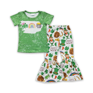B16-11 baby girl clothes green St. Patrick's Day outfits-promotion 2024.1.13