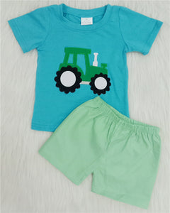 A7-15 baby boy clothes car embroidery summer outfits