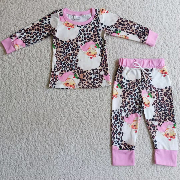 6 A4-26 santa claus pink sleepwear christmas pajamas set