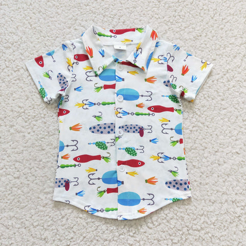BT0173 baby boy clothes fishing summer tshirt