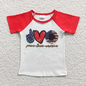 GT0108 baby boy clothes  july 4th patriotic tshirt