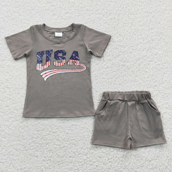 BSSO0202 toddler girl clothes USA july 4th patriotic outfit