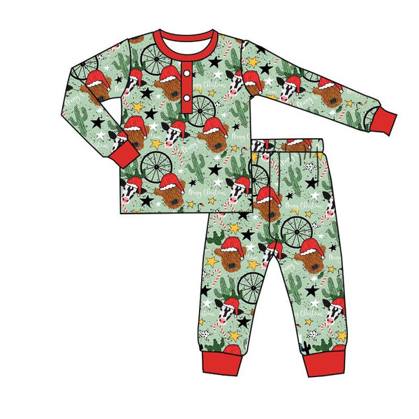 cow christmas sleepwear matching christmas pajamas set