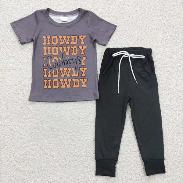 BSPO0063 baby boy clothes howdy cowboys fall spring outfits