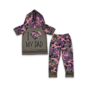BSPO0037 baby boy clothes i love my dad hoodies set