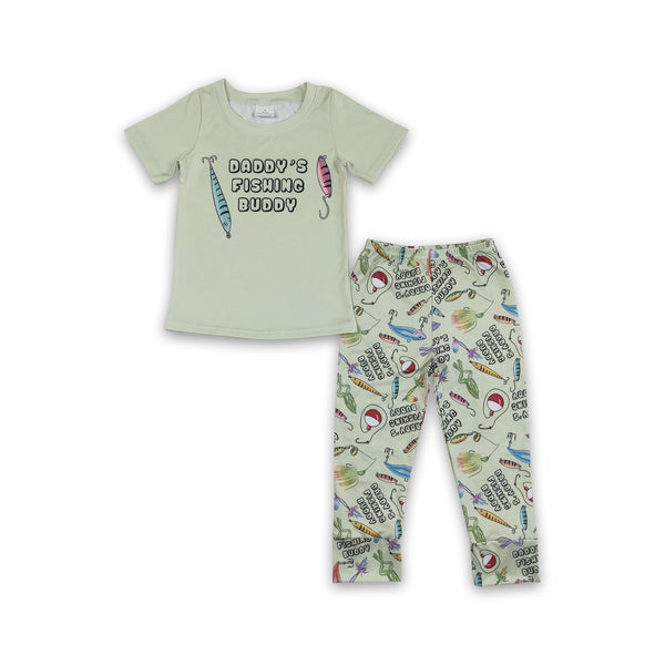 BSPO0038 baby boy clothes daddy's fishing fall spring outfits