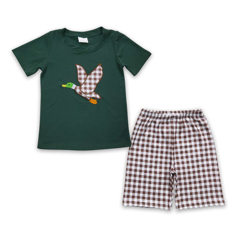 BSSO0117 baby boy clothes green embroidery summer outfits