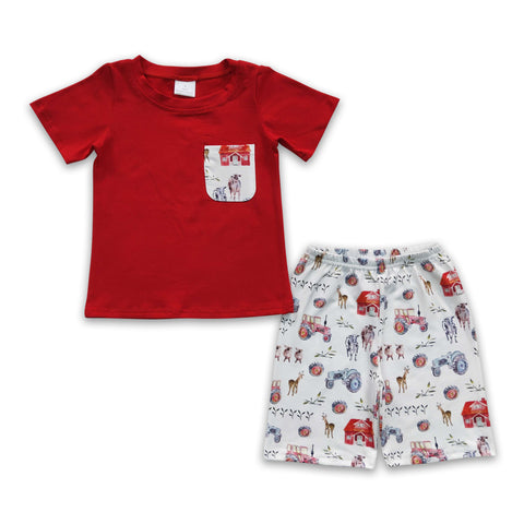 BSSO0120 baby boy clothes  summer outfits baby shorts set