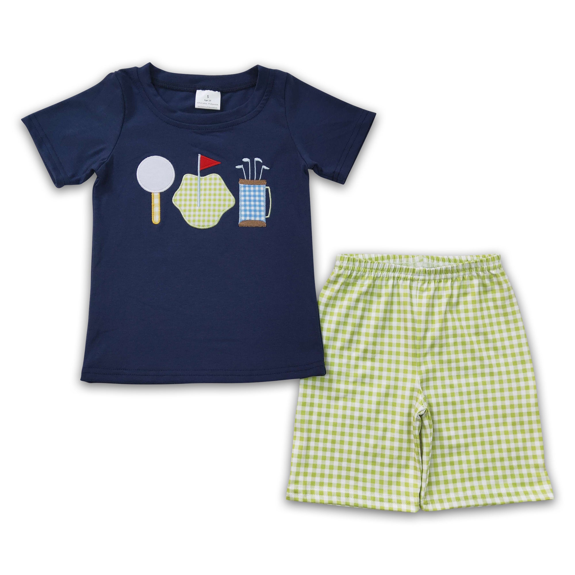 BSSO0135 kids clothes boys embroidery summer outfits
