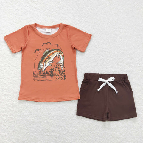 BSSO0489 baby boy clothes boy fishing summer outfits