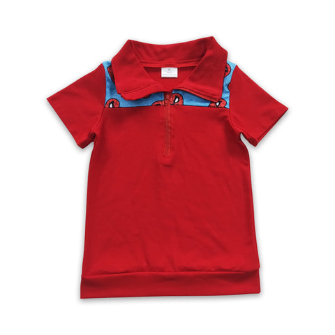 BT0158 kids clothes red cartoon summer tshirt