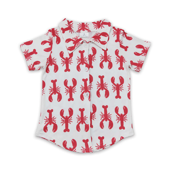 BT0161 baby boy clothes crawfish summer tshirt