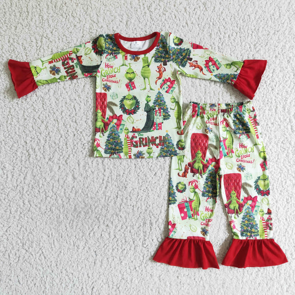 christmas matching cartoon pajamas C