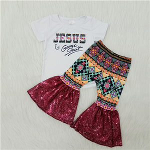 A3-9 girl jesus toddler girl clothes girls boutique outfits