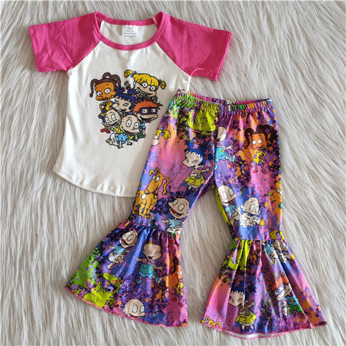 C1-4 kids clothes girls cartoon pink fall spring outfits-promotion 2023.7.31