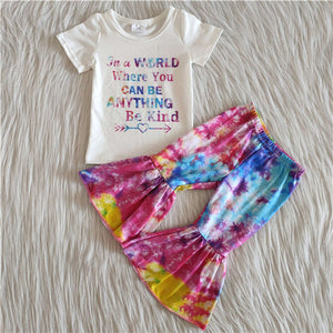 C9-16 baby girl clothes tie dye fall spring bell bottom set-promotion 2023.8.14