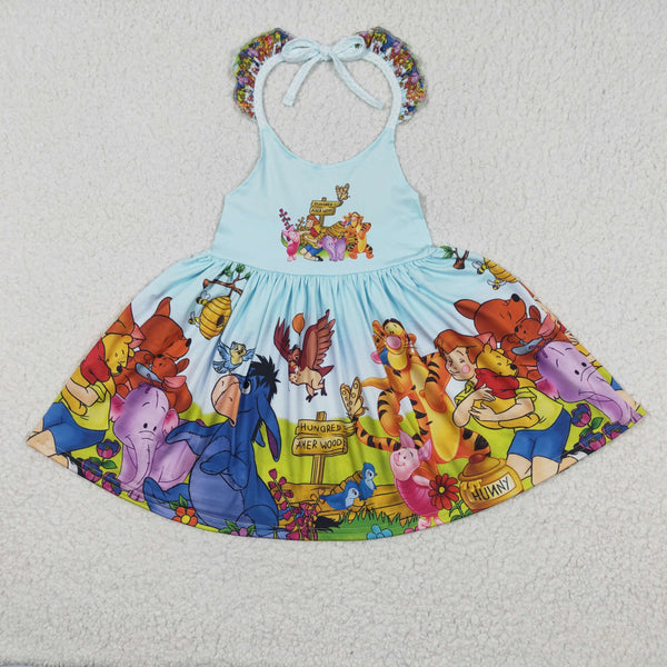 GSD0271 kids clothes girls cartoon twirl summer dress