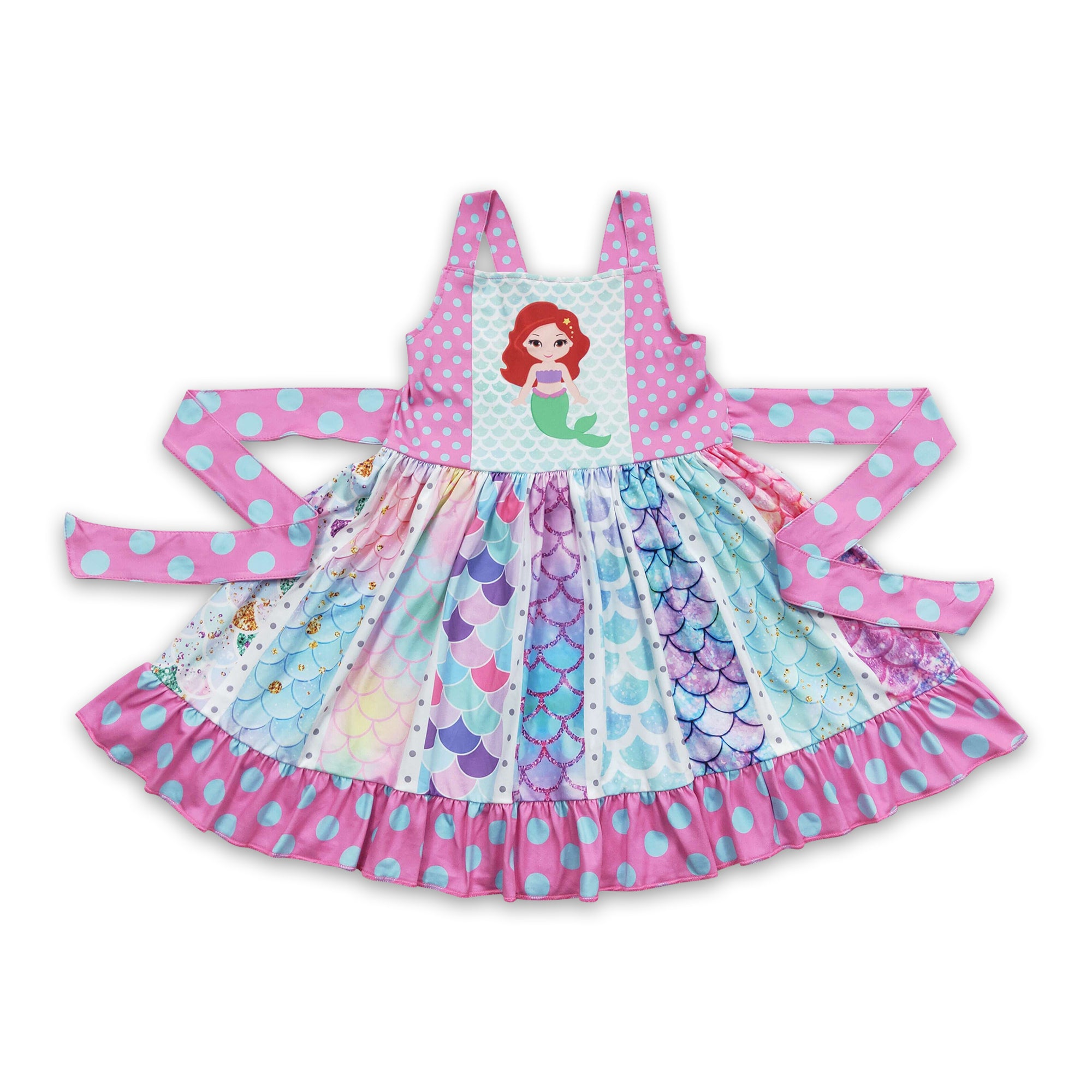 C1-8 toddler girl clothes mermaid summer twirl dress-promotion