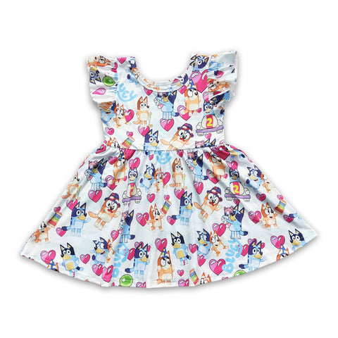 C10-02 baby girl clothes cartoon dog summer dress