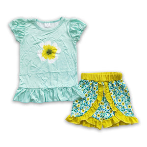 C9-2 toddler girl clothes floral summer outfit spring set
