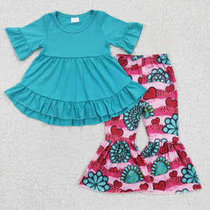 GSPO0237 baby girl clothes blue fall spring outfits