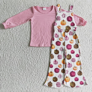 GLP0188 pink pumpkin toddler girl clothes kids halloween costume