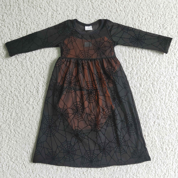 GBO0060 girl halloween orange bummies set (bummies set+black dress)