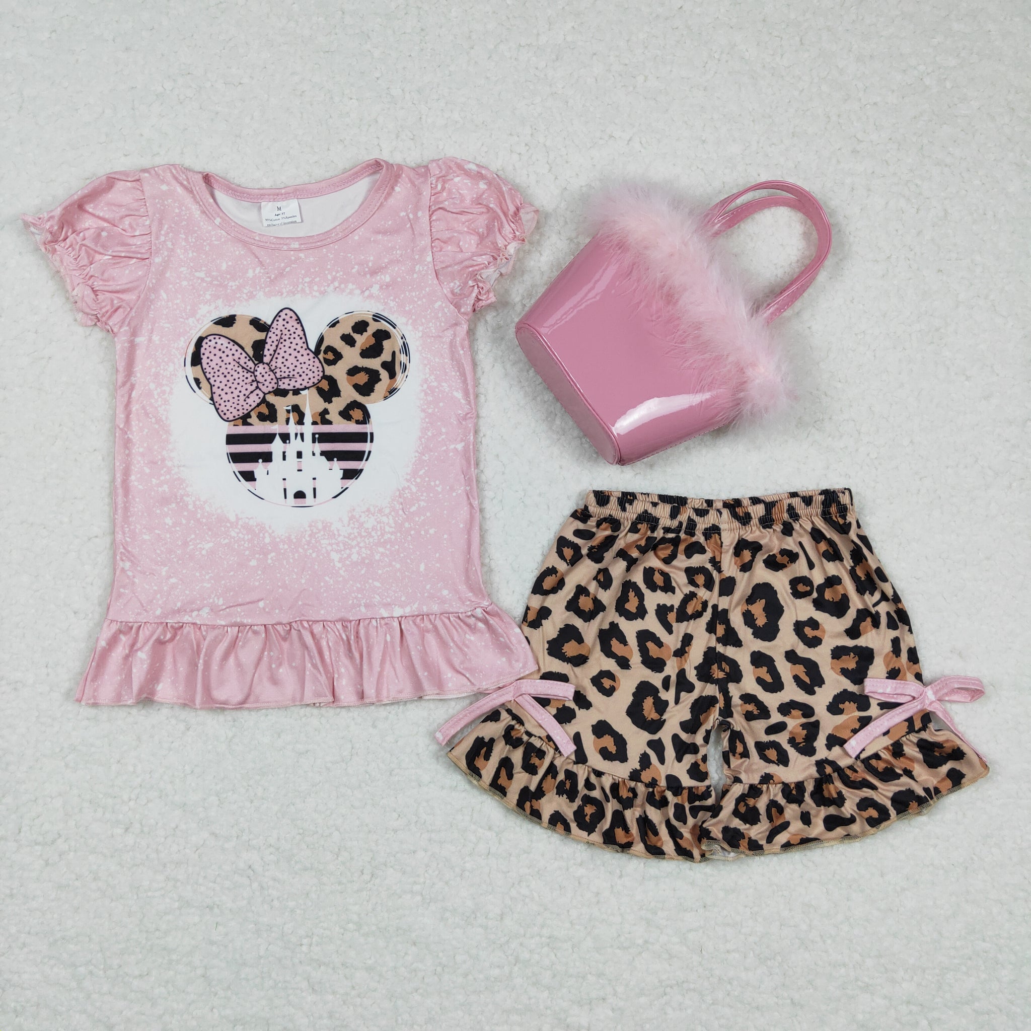 GSSO0062 toddler girl clothes leopard summer outfits 1