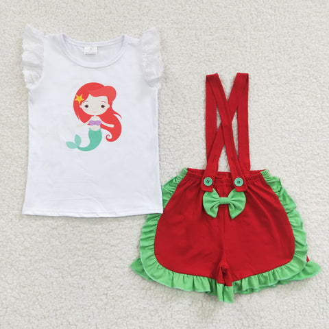 C3-11 baby girl clothes red cartoon summer outfit