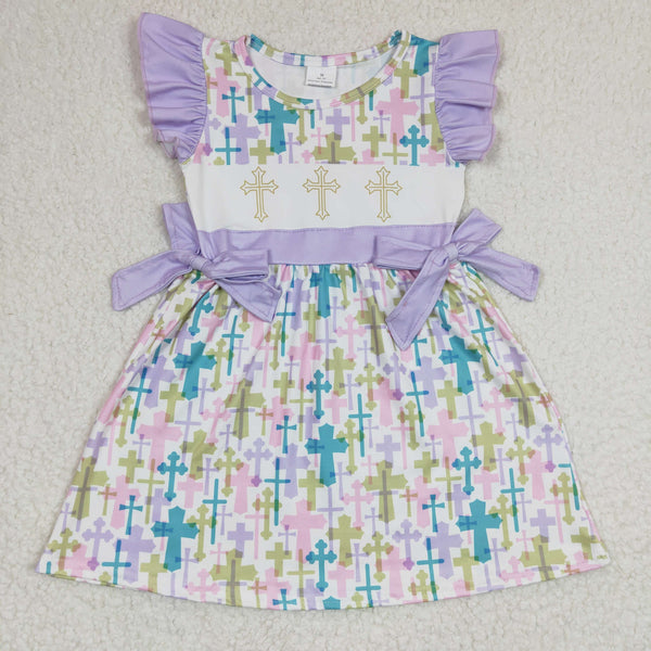 GSD0190 baby girl clothes cross easter dress