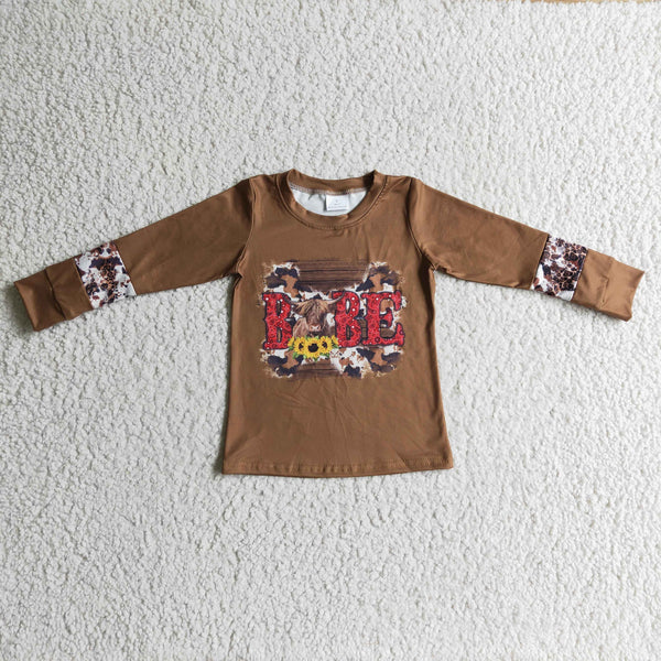 GT0066 baby boy clothes cow brown winter shirt