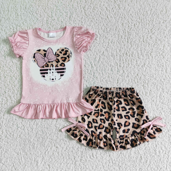 GSSO0062 toddler girl clothes leopard summer outfits