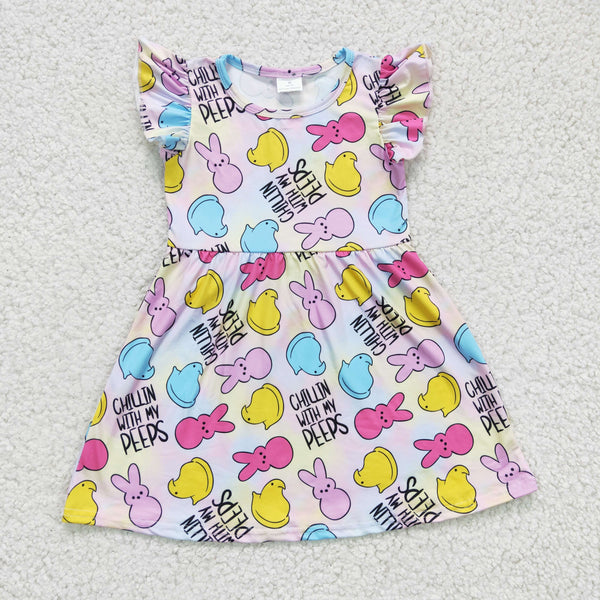 GSD0159 baby girl clothes bunny easter dress