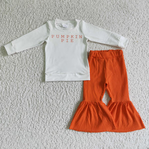 GLP0185 toddler girl clothes pumpkin pie fall outfits  halloween clothes