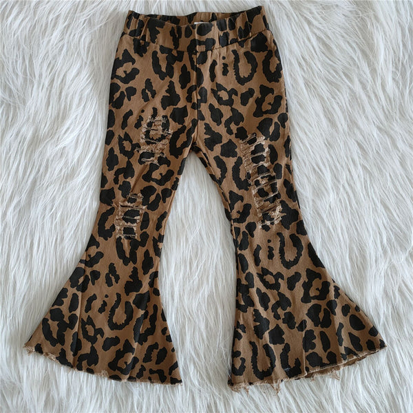 girl clothes denim leopard pants jeans