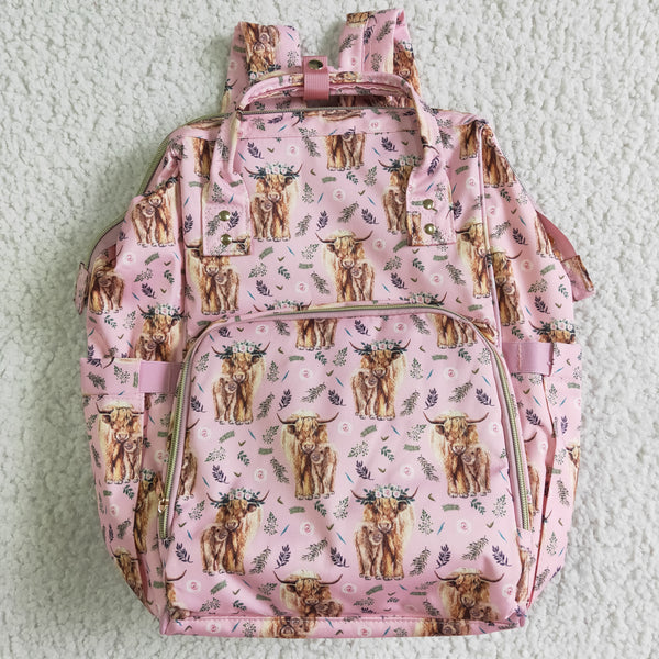 pink cow diaper bag  backpack