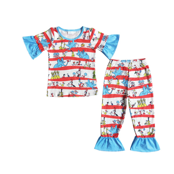 E5-11 toddler girl clothes cartoon spring fall outfit pajamas set