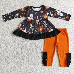 GLP0092 ghost baby halloween outfit toddler girl outfits