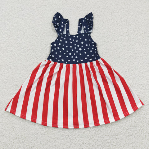 GSD0289 toddler girl clothes july 4th patriotic summer dress