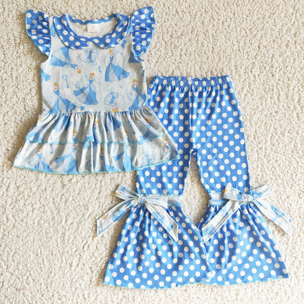 GSPO0200 baby girl clothes blue cartoon fall spring outfits