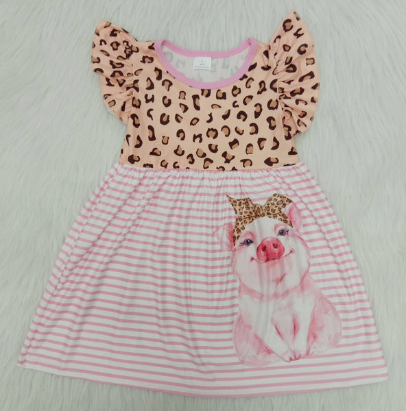 girl clothes summer leopard pig dress