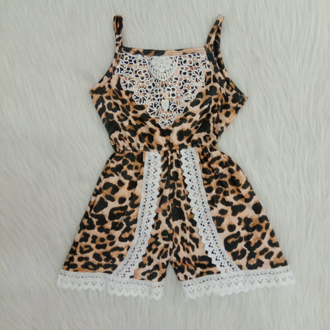 A15-12 girl leopard  sleeveless jumpsuit overalls romper-promotion 2024.4.5 $5.5