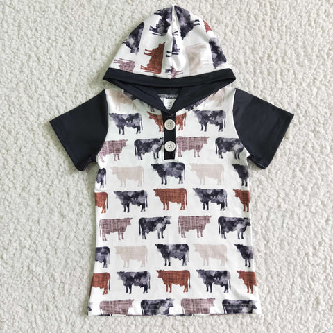 BT0009 boy clothng cow black hoodies top-promotion $5.5 2024.4.13