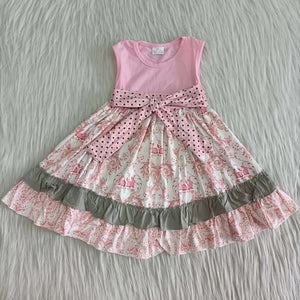 girl clothes summer sleeveless pink dress