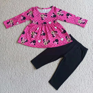 6 B1-1 girl pink winter black long sleeve set-promotion 2023.11.4