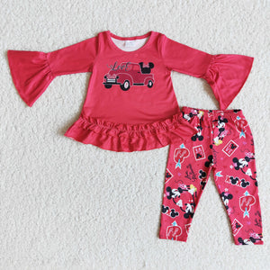 6 A29-3 girl red cartoon valentines day long sleeve set-promotion 2023.12.30