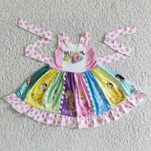C0-23 baby girl clothes cartoon princess twirl summer dress