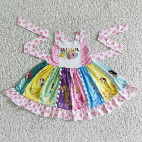 C0-23 baby girl clothes cartoon princess twirl summer dress-promotion 2024.1.27